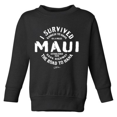 JCombs: I Survived The Road To Hana (Hana Highway) Maui Toddler Sweatshirt
