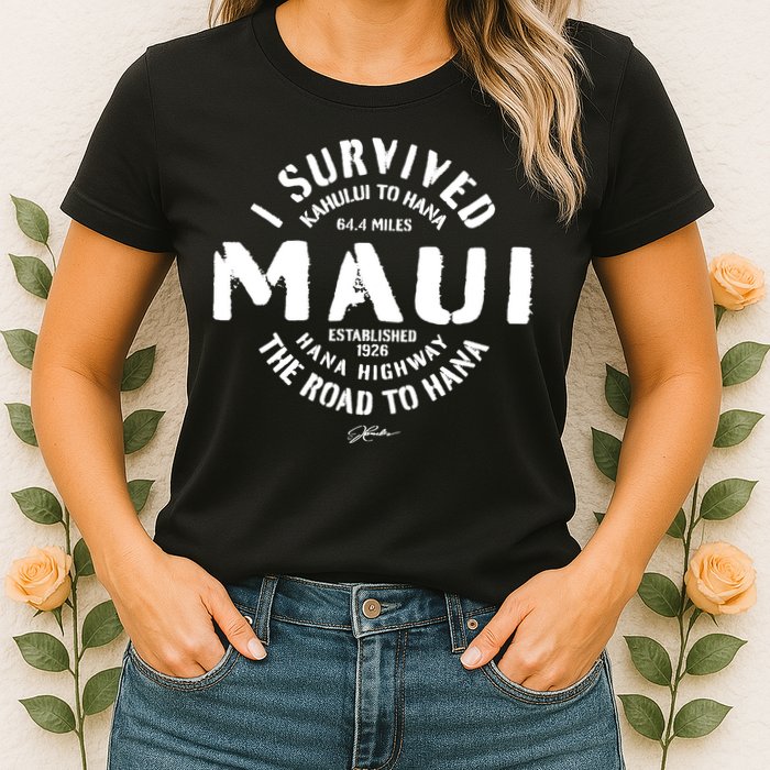 JCombs: I Survived The Road To Hana (Hana Highway) Maui Womens T-Shirt