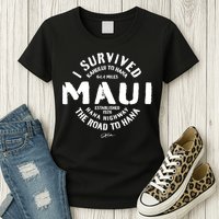 JCombs: I Survived The Road To Hana (Hana Highway) Maui Womens T-Shirt