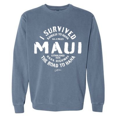 JCombs: I Survived The Road To Hana (Hana Highway) Maui Garment-Dyed Sweatshirt