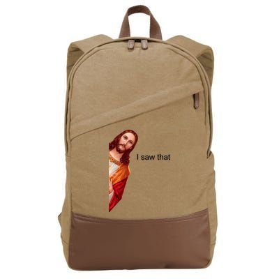 Jesus I Saw That Meme Cotton Canvas Backpack