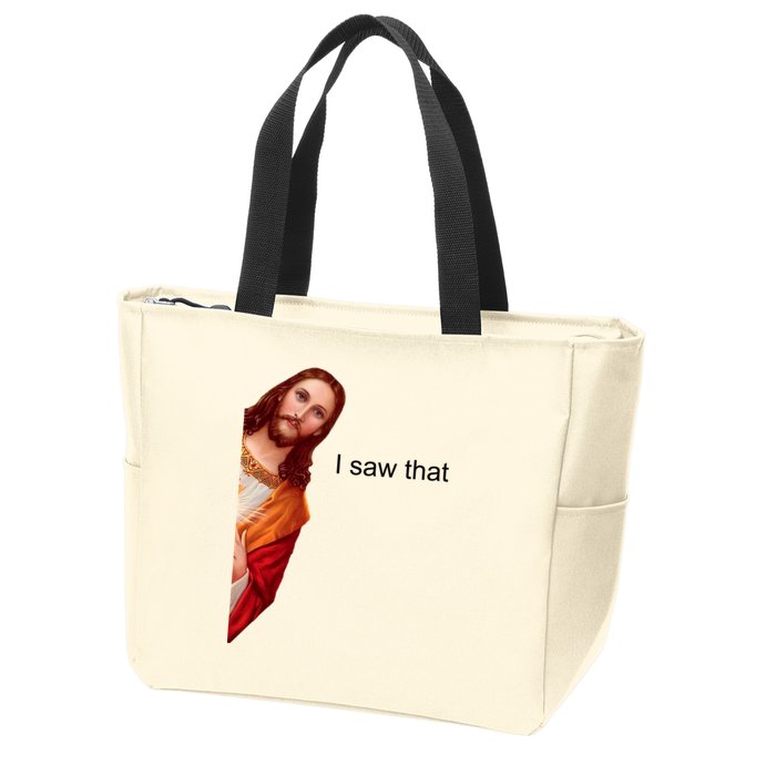 Jesus I Saw That Meme Zip Tote Bag