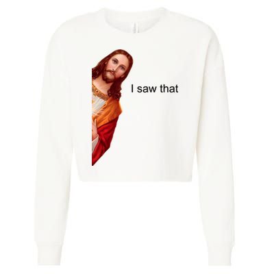 Jesus I Saw That Meme Cropped Pullover Crew