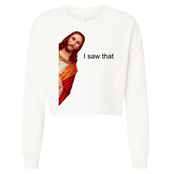 Jesus I Saw That Meme Cropped Pullover Crew