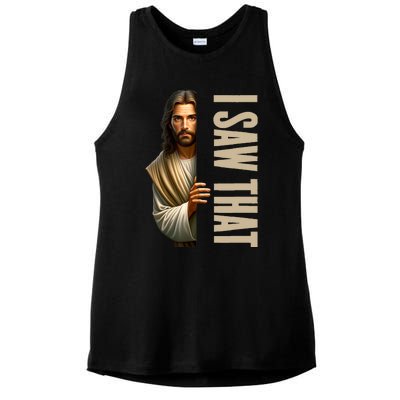 Jesus I Saw That Funny Ladies PosiCharge Tri-Blend Wicking Tank