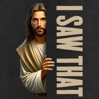 Jesus I Saw That Funny 7 Panel Mesh Trucker Snapback Hat