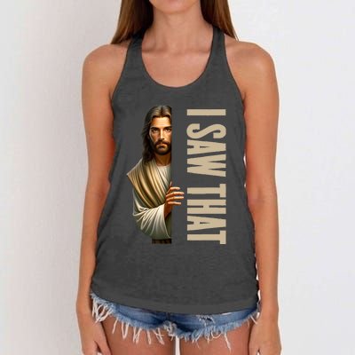 Jesus I Saw That Funny Women's Knotted Racerback Tank