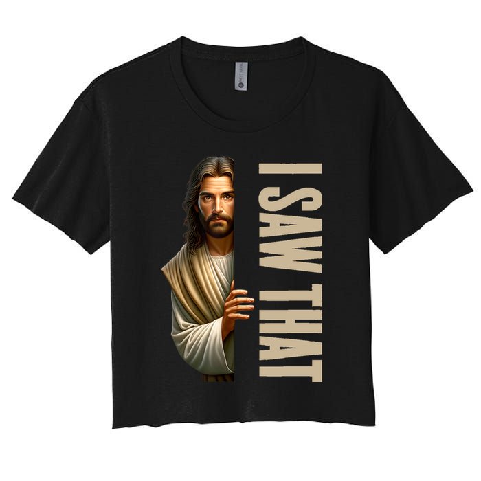 Jesus I Saw That Funny Women's Crop Top Tee