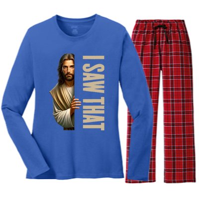 Jesus I Saw That Funny Women's Long Sleeve Flannel Pajama Set 