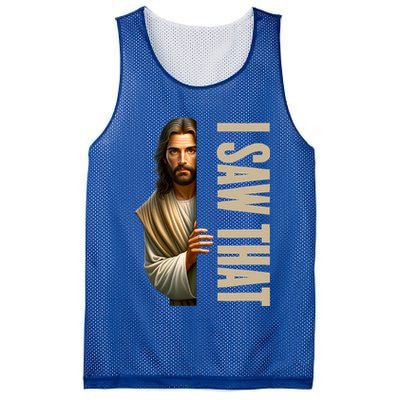 Jesus I Saw That Funny Mesh Reversible Basketball Jersey Tank