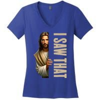 Jesus I Saw That Funny Women's V-Neck T-Shirt