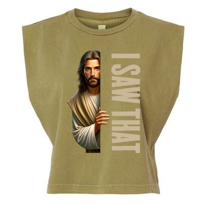 Jesus I Saw That Funny Garment-Dyed Women's Muscle Tee