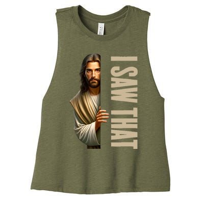 Jesus I Saw That Funny Women's Racerback Cropped Tank