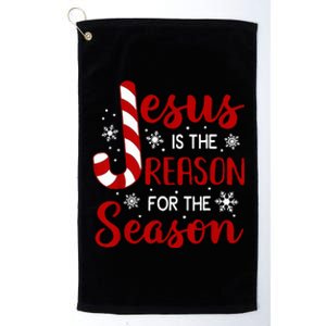 Jesus Is The Reason For The Season Christian Candy Cane Xmas  Platinum Collection Golf Towel