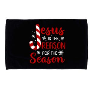 Jesus Is The Reason For The Season Christian Candy Cane Xmas  Microfiber Hand Towel