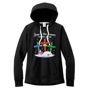 Jesus Is The Reason For The Season Christian Christmas Xmas Great Gift Women's Fleece Hoodie