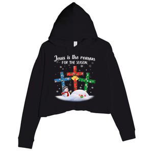 Jesus Is The Reason For The Season Christian Christmas Xmas Great Gift Crop Fleece Hoodie