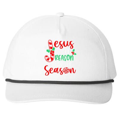 Jesus Is The Reason For The Season Christmas Xmas Candy Cane  Snapback Five-Panel Rope Hat