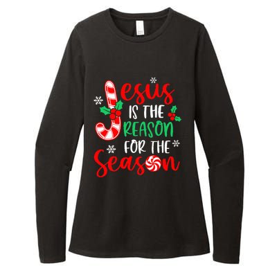 Jesus Is The Reason For The Season Christmas Xmas Candy Cane  Womens CVC Long Sleeve Shirt