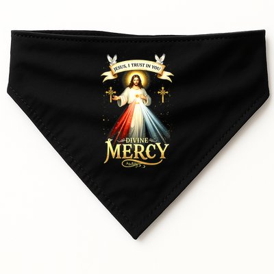 Jesus I Trust In You Divine Mercy Catholic Christian Jesus USA-Made Doggie Bandana