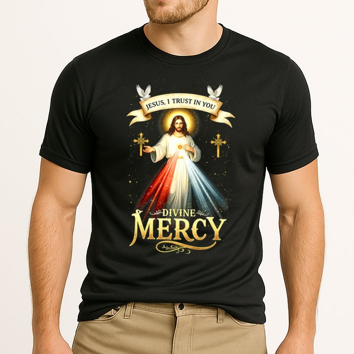 Jesus I Trust In You Divine Mercy Catholic Christian Jesus Cooling Performance Crew T-Shirt