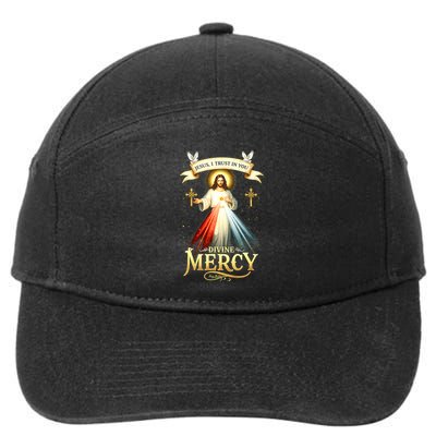 Jesus I Trust In You Divine Mercy Catholic Christian Jesus 7-Panel Snapback Hat