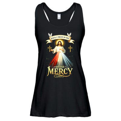 Jesus I Trust In You Divine Mercy Catholic Christian Jesus Ladies Essential Flowy Tank