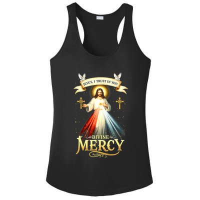 Jesus I Trust In You Divine Mercy Catholic Christian Jesus Ladies PosiCharge Competitor Racerback Tank