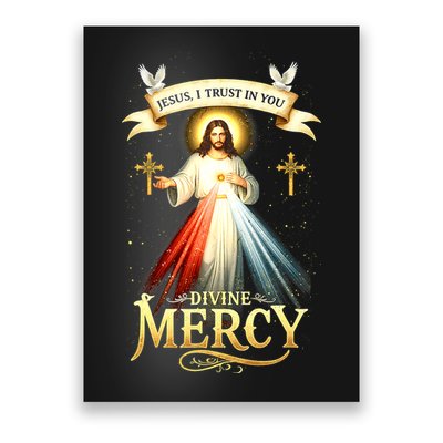 Jesus I Trust In You Divine Mercy Catholic Christian Jesus Poster