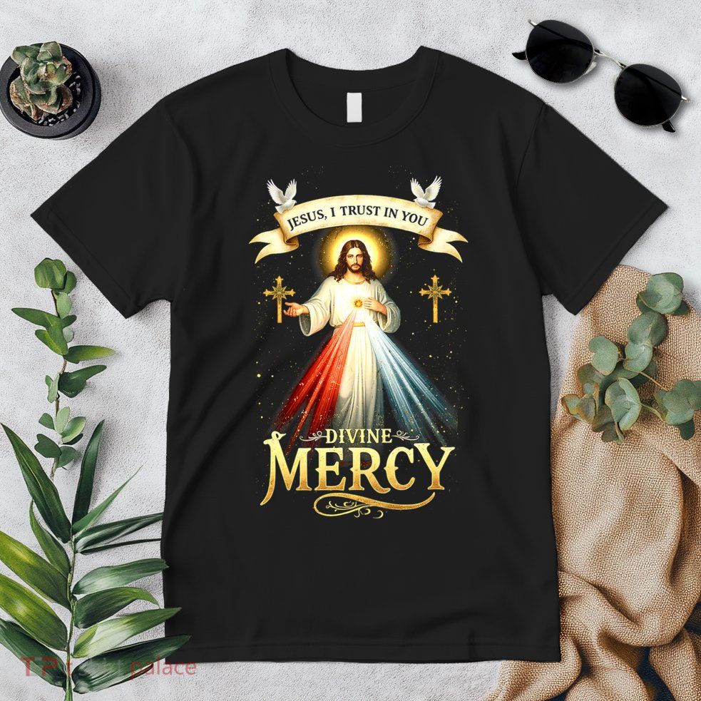 Jesus I Trust In You Divine Mercy Catholic Christian Jesus Premium T-Shirt