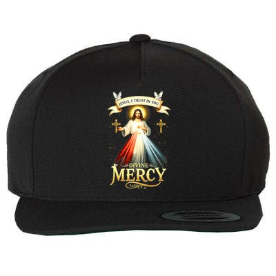 Jesus I Trust In You Divine Mercy Catholic Christian Jesus Wool Snapback Cap