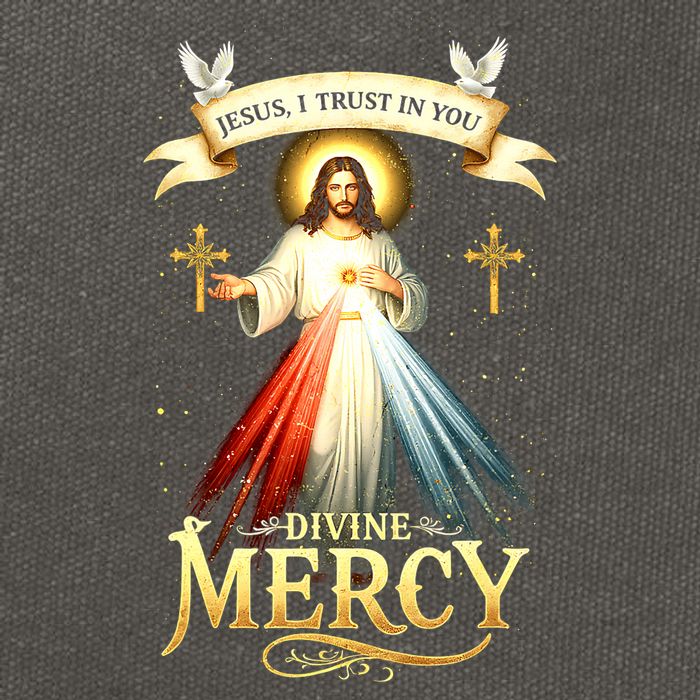 Jesus I Trust In You Divine Mercy Catholic Christian Jesus Cotton Canvas Backpack
