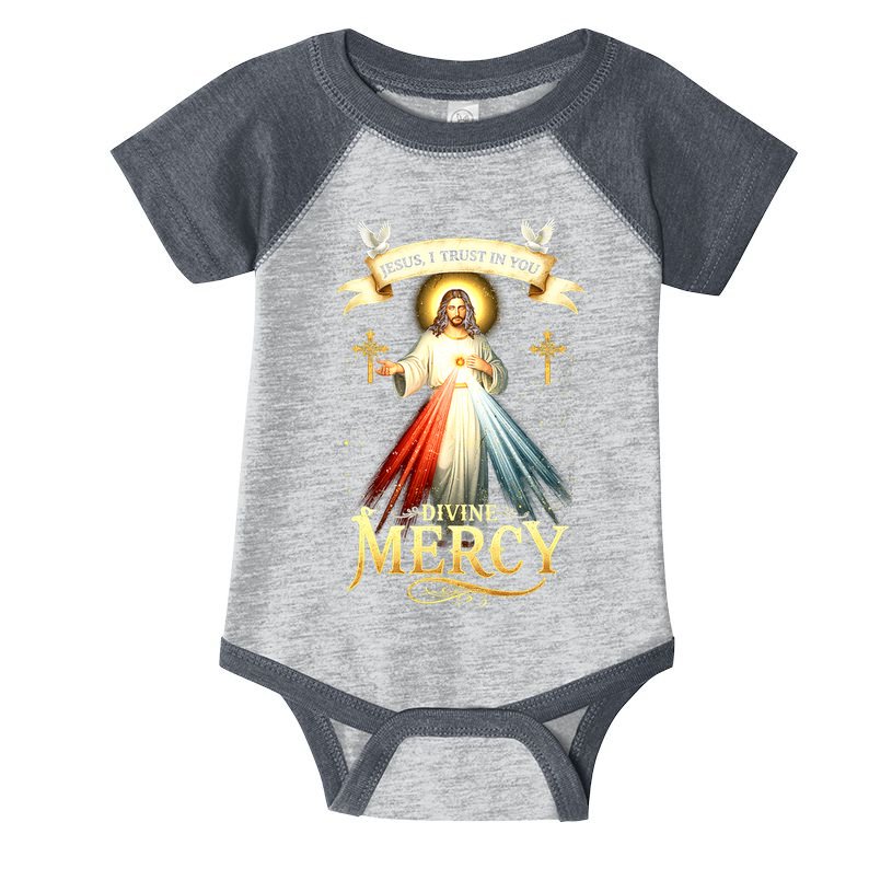 Jesus I Trust In You Divine Mercy Catholic Christian Jesus Infant Baby Jersey Bodysuit