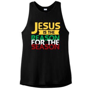 Jesus Is The Reason For The Season Christian Christmas Xmas Funny Gift Ladies PosiCharge Tri-Blend Wicking Tank