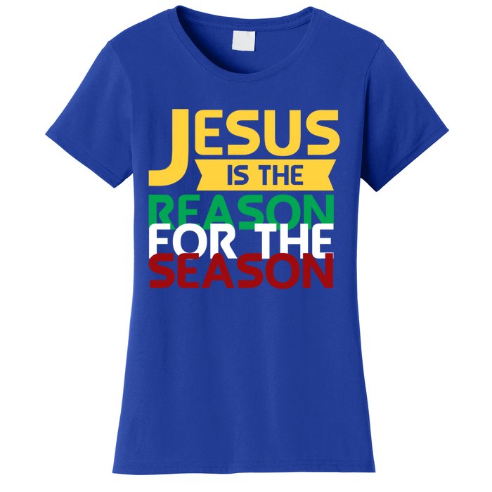 Jesus Is The Reason For The Season Christian Christmas Xmas Funny Gift Women's T-Shirt