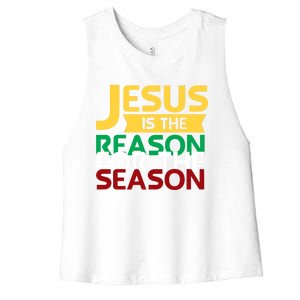 Jesus Is The Reason For The Season Christian Christmas Xmas Funny Gift Women's Racerback Cropped Tank