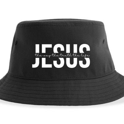 Jesus Is The Way The Truth And The Life Quote Sustainable Bucket Hat