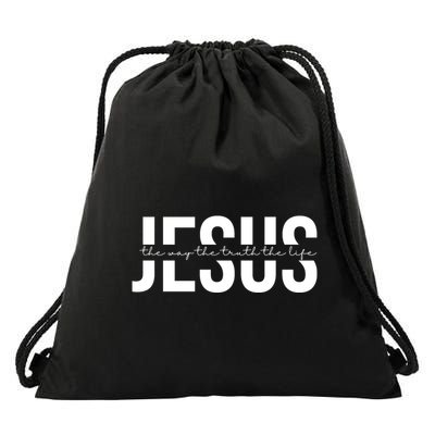 Jesus Is The Way The Truth And The Life Quote Drawstring Bag