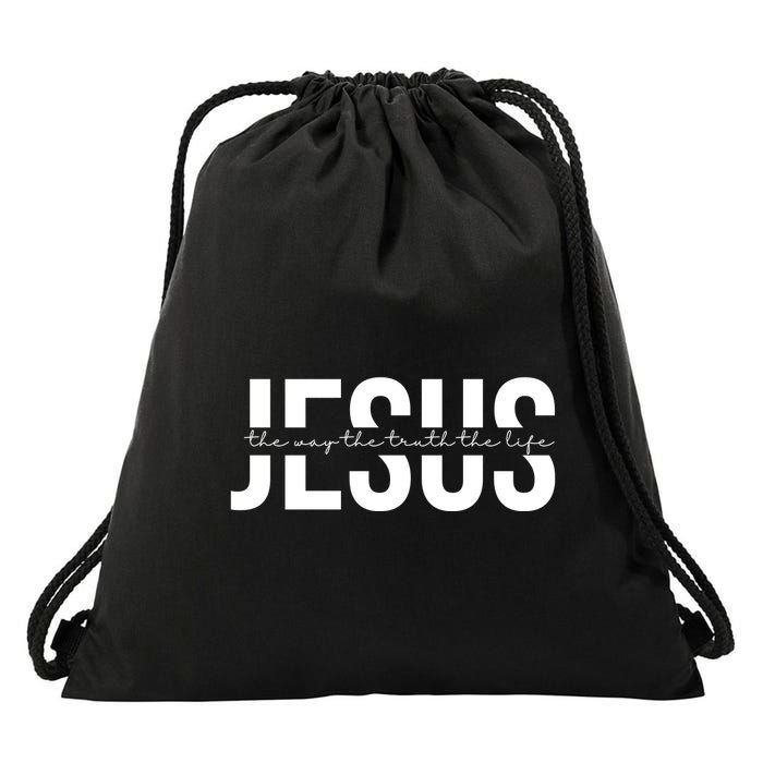 Jesus Is The Way The Truth And The Life Quote Drawstring Bag