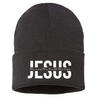 Jesus Is The Way The Truth And The Life Quote Sustainable Knit Beanie