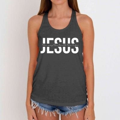 Jesus Is The Way The Truth And The Life Quote Women's Knotted Racerback Tank