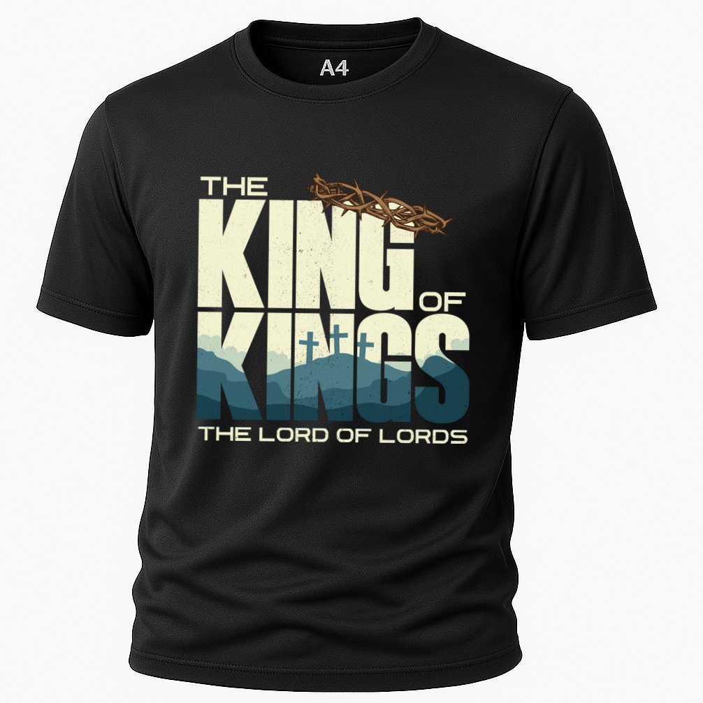 Jesus Is The King Of Kings Crucifixion Cross Crown Gospel Gift Cooling Performance Crew T-Shirt