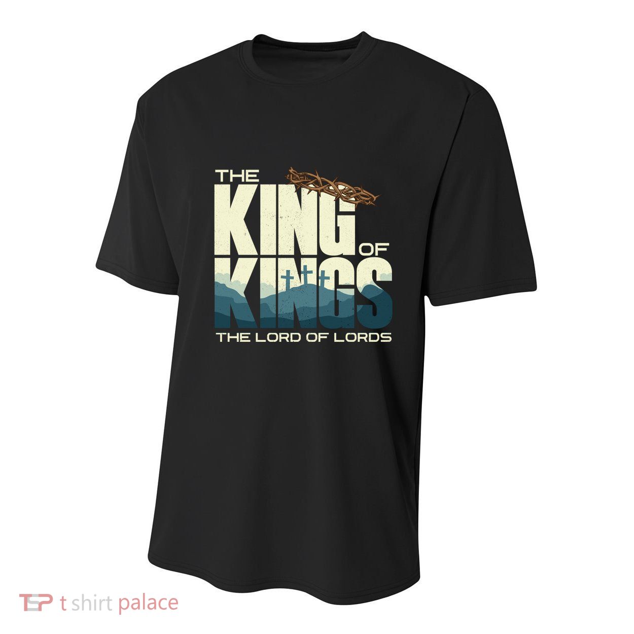 Jesus Is The King Of Kings Crucifixion Cross Crown Gospel Gift Youth Performance Sprint T-Shirt