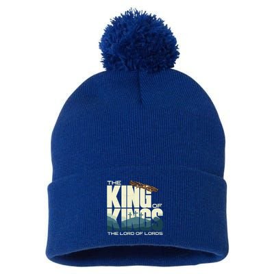 Jesus Is The King Of Kings Crucifixion Cross Crown Gospel Gift Pom Pom 12in Knit Beanie