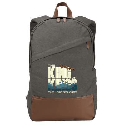 Jesus Is The King Of Kings Crucifixion Cross Crown Gospel Gift Cotton Canvas Backpack