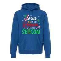 Jesus Is The Reason For The Season Christian Christmas Xmas Cute Gift Premium Hoodie