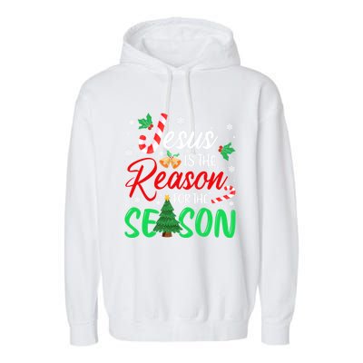 Jesus Is The Reason For The Season Christian Christmas Xmas Cute Gift Garment-Dyed Fleece Hoodie