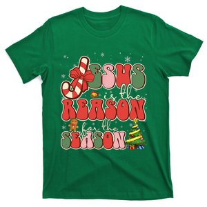 Jesus Is The Reason For The Season Funny Christmas Groovy T-Shirt