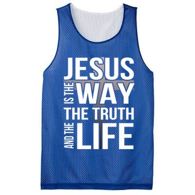 Jesus Is The Way The Truth And The Life Cool Gift Mesh Reversible Basketball Jersey Tank
