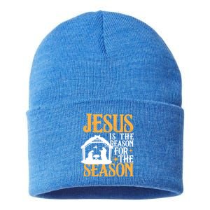 Jesus Is The Reason For The Season Christian Christmas Gift Sustainable Knit Beanie